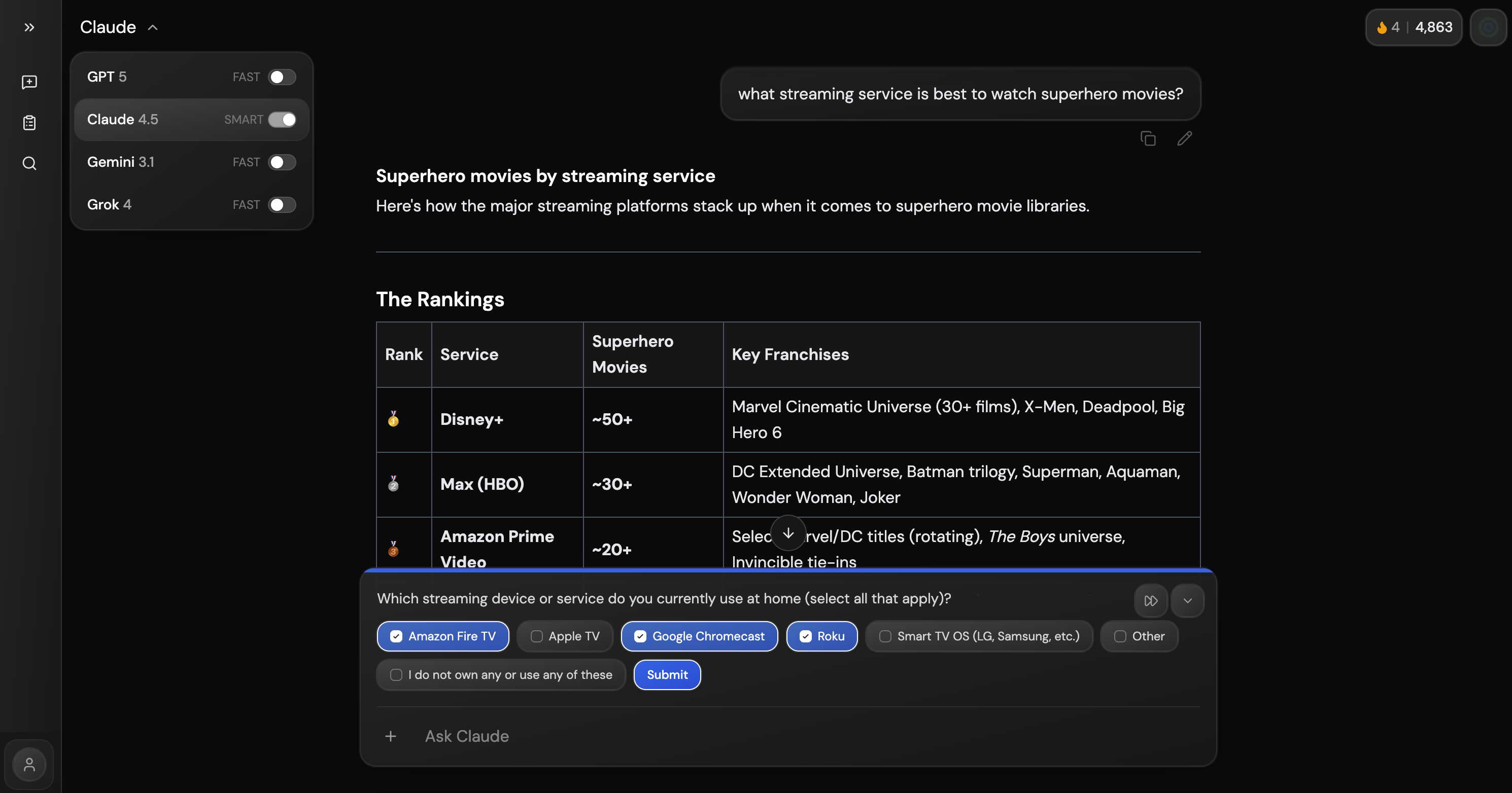 echo chat and tasks — dark mode